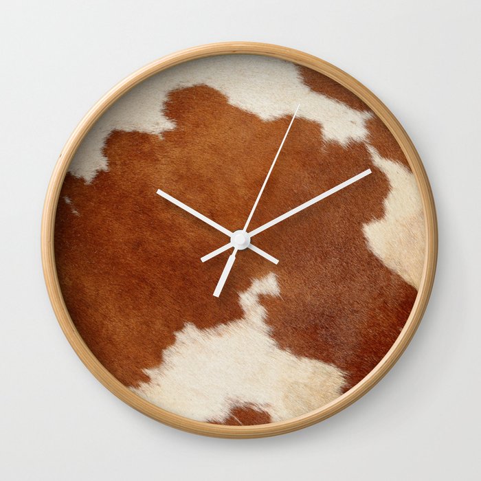 Texas style Cowhide Wall Clock