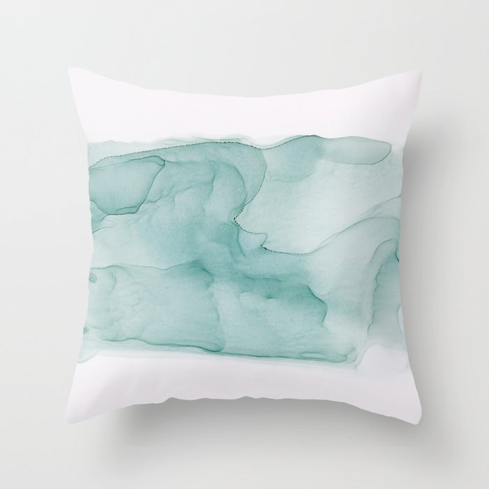 Seafoam Green Abstract Throw Pillow