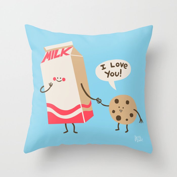 Cookie Loves Milk Throw Pillow