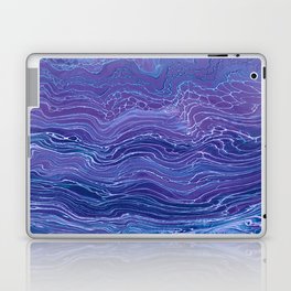 Lavender Blue Lace Marble Acrylic Abstraction Laptop Skin