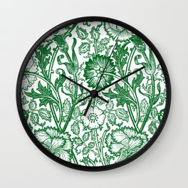 Pink and Rose in Green Wall Clock