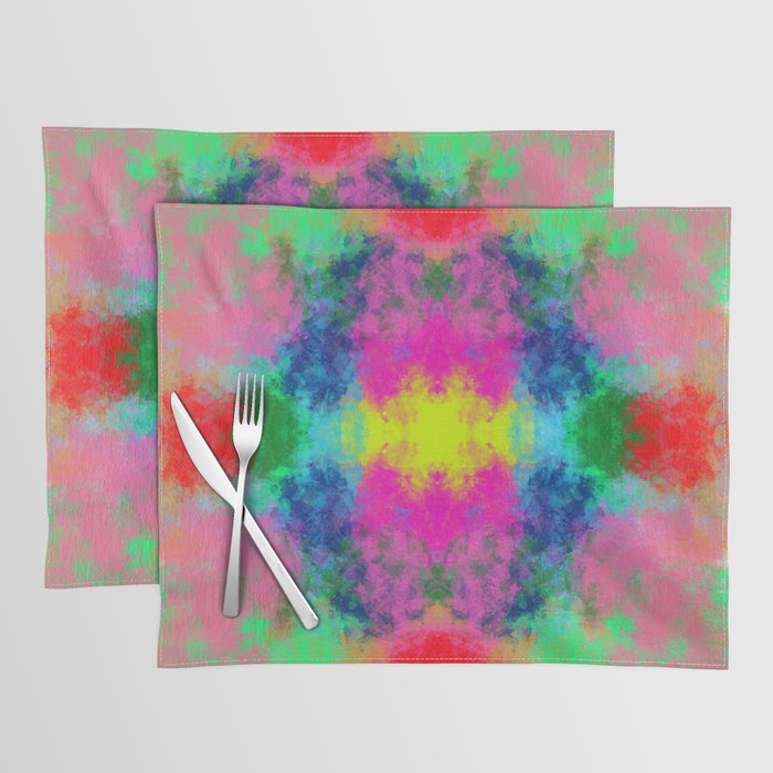 4   | Tie Dye | Abstract Psychedelic Art | 210628 | Kaleidoscope Placemat
