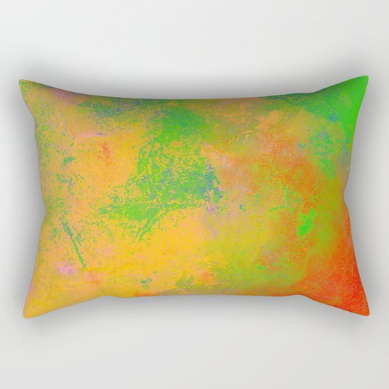 Taste The Rainbow - Multi coloured, abstract, textured painting Rectangular Pillow