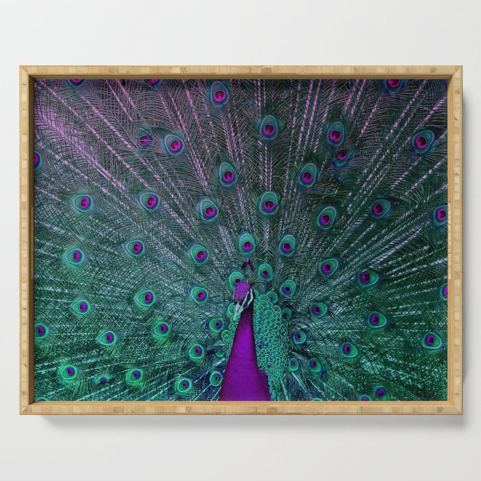 BLOOMING PEACOCK Serving Tray