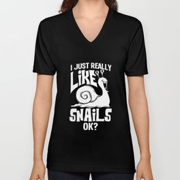 Giant African Snail Tiger Slug Achatina Pet V Neck T Shirt