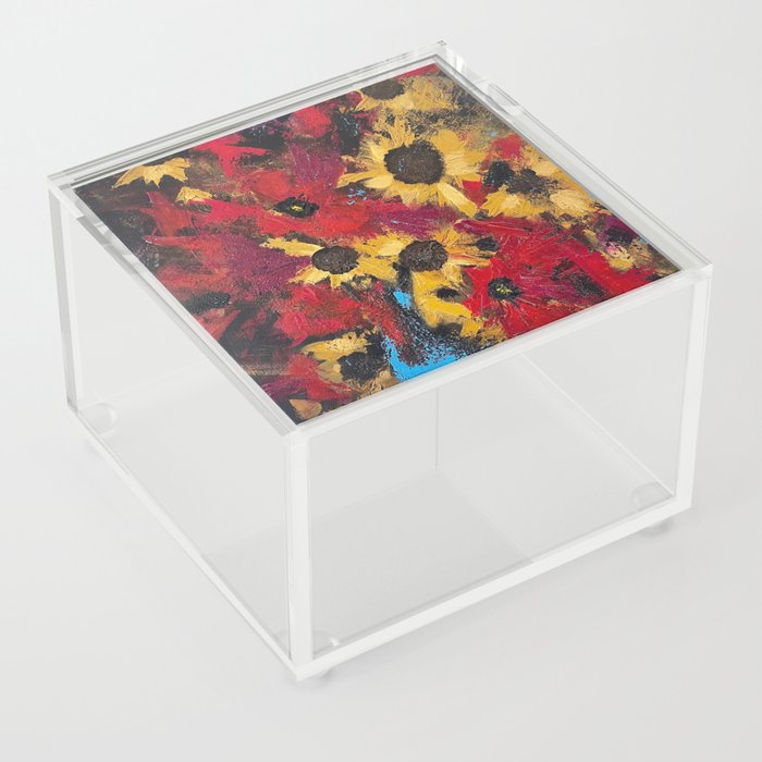 Peace, Poppies, & Sunflowers Acrylic Box