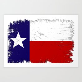 Texas State Flag - Distressed Art Print