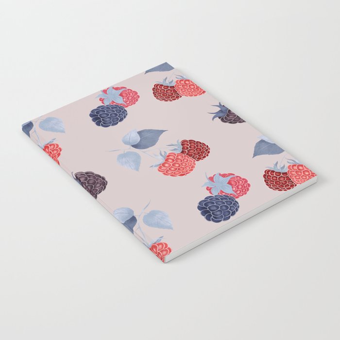 Strawberry Pattern with raspberries and blackberries Notebook