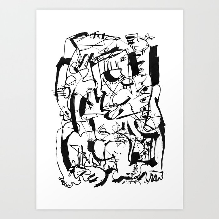 And Then There Was Chaos - b&w Art Print
