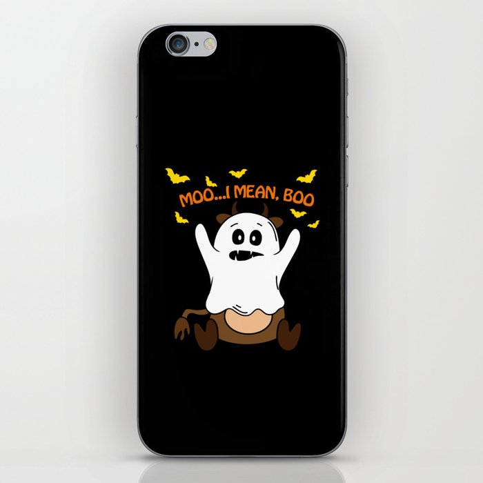Ghost Cow Moo I Mean Boo Funny Halloween iPhone Skin