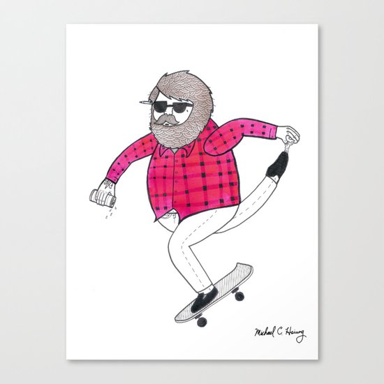 On how to overcome certain obstacles while skateboarding Canvas Print