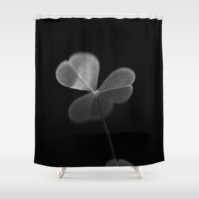 Oxalis in black and white Shower Curtain