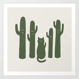 Hidden cat 55g green CATus Art Print