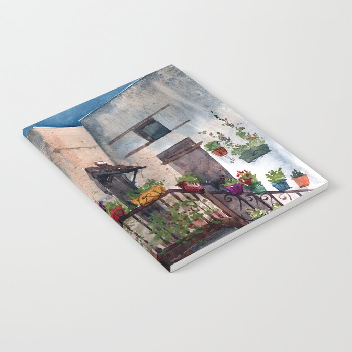 Herbs and blossom on Rhodian balcony Notebook