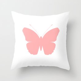 Pink Butterfly Design Throw Pillow