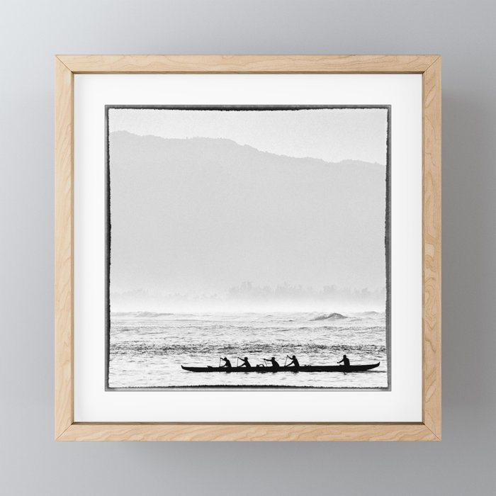 USA, Hawaii, Outrigger Canoe at Haleiwa Framed Mini Art Print