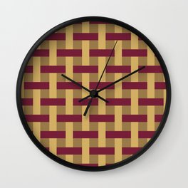 Yellow and Red Warp / Weft  Wall Clock