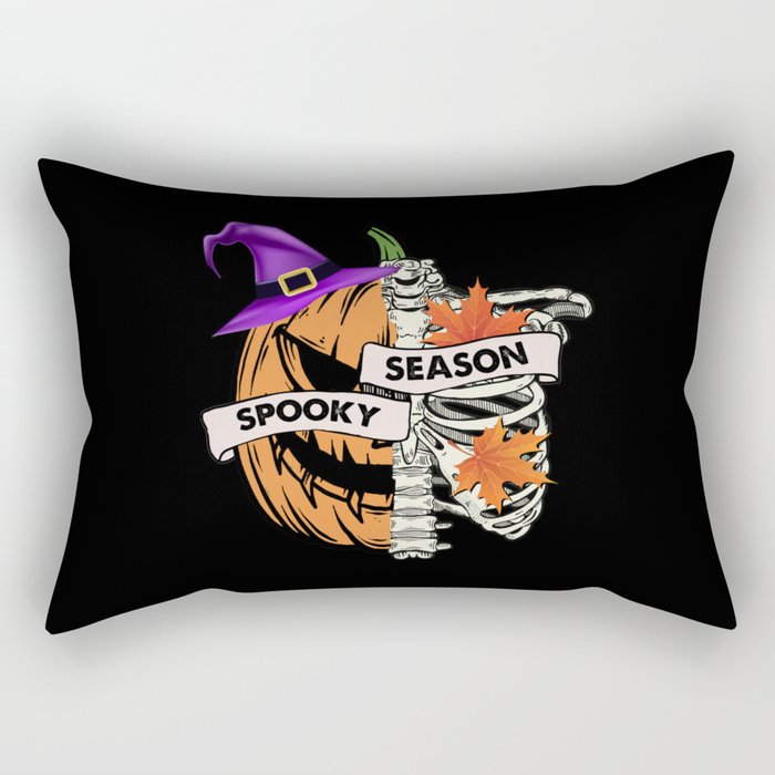 Halloween spooky season creepy pumpkin Rectangular Pillow