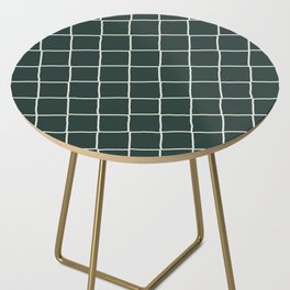 Dark Green Tiles Checker Plaid Side Table