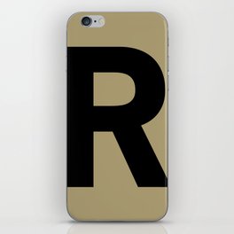 Letter R (Black & Sand) iPhone Skin