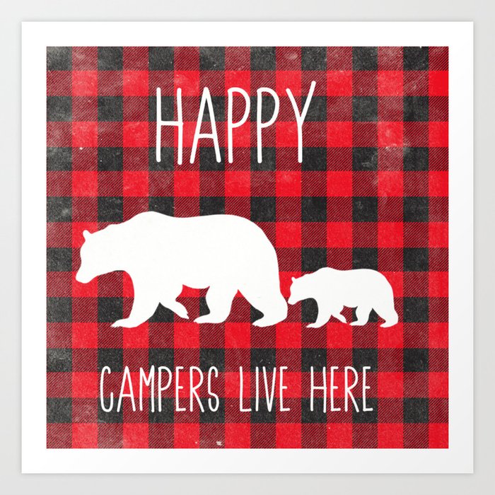 Happy Campers Home Decor Mama Bear Decor Cabin Decor Art