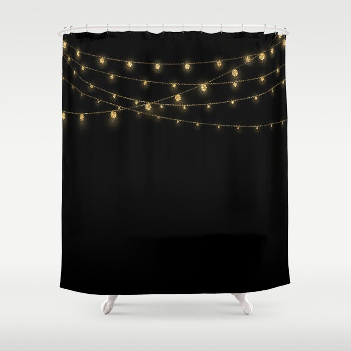 Gold rich Glitter Chain- Treasure Sparkle Shower Curtain