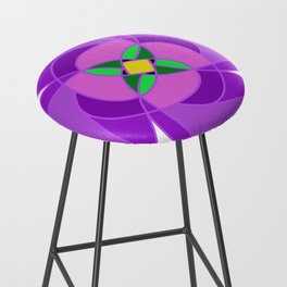 Purple Flower Blossom Wheel Bar Stool