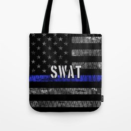 Distressed SWAT Police Flag Tote Bag