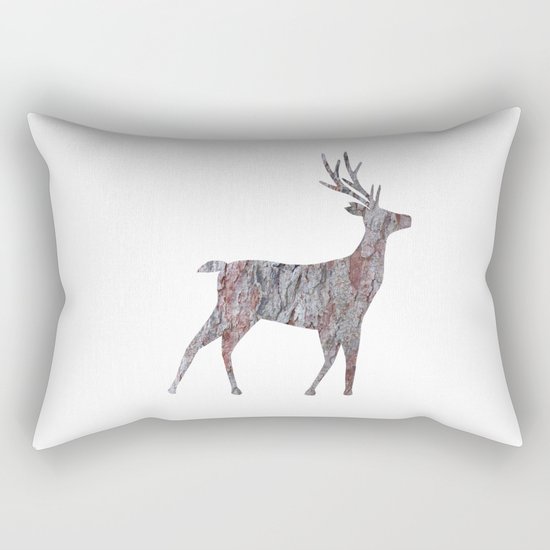 deer silhouette stag pine bark Rectangular Pillow