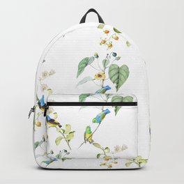 Birds #2 Backpack | Graphicdesign, Tide, Parrot, Tree, Pool, Beach, Mango, Papaya, Sunshine, Coconut 