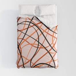Brush Strokes - Peach, Orange & Black Comforter