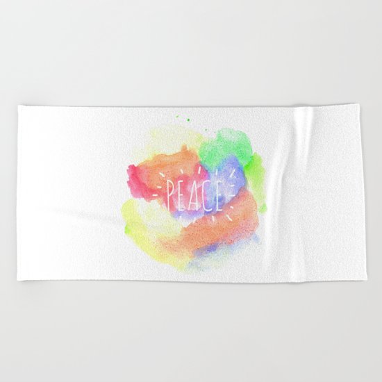 peace watercolour Beach Towel