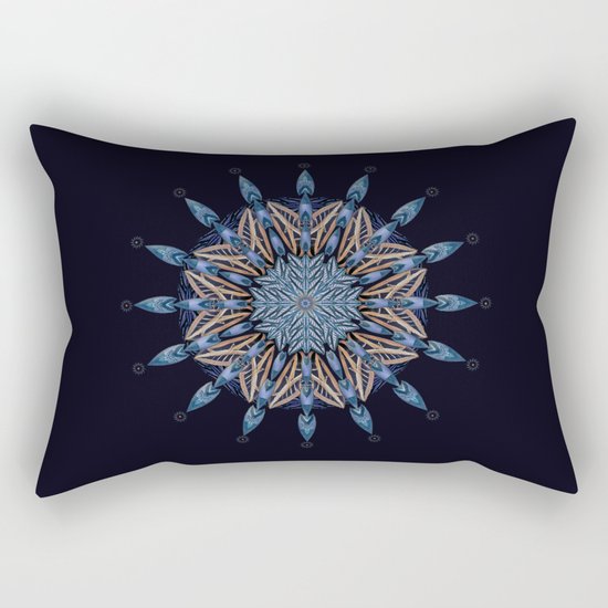Sphinx Moth Pattern In Blue Rectangular Pillow