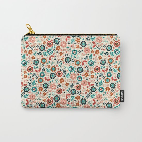 Folk Flowers Carry-All Pouch