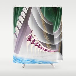 'We Came Here to Shine' - Billy Rose's Acquacade Art Deco 1920's Theatrical Portrait Shower Curtain