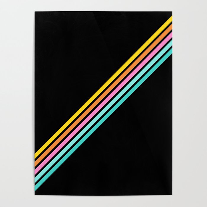 Minimal Abstract Retro Stripes 80s Style - Bakunawa Poster