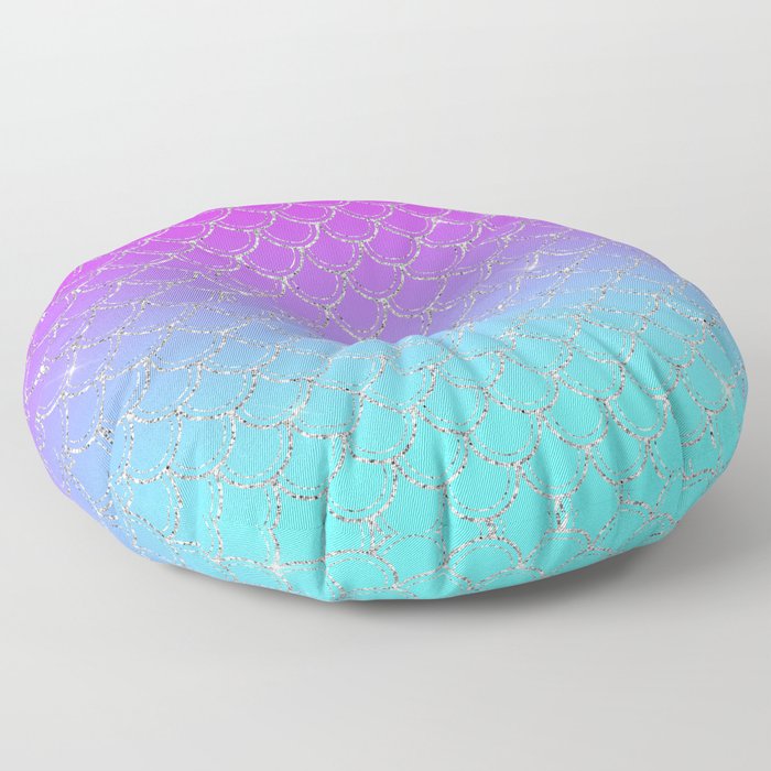 Gradient Mermaid Scales Floor Pillow
