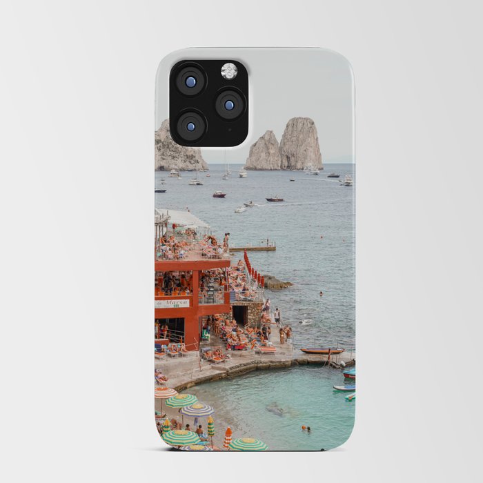 Capri Island Summer Photo | Bagni di Maria Beach Club Art Print | Italy Landscape Travel Photography iPhone Card Case