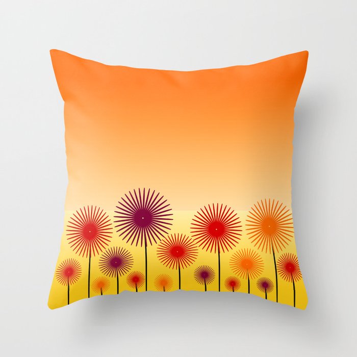Floral cluster in orange Throw Pillow