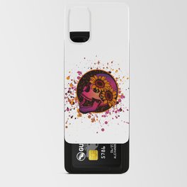 Purple Sunflower Skull Android Card Case