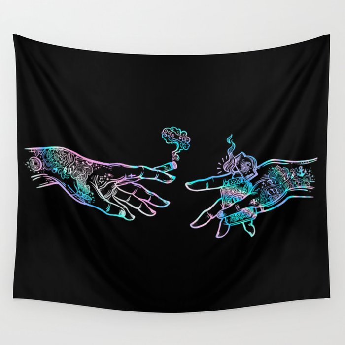 the Creation of Cannabis- holographic Wall Tapestry by Huntleigh | Society6