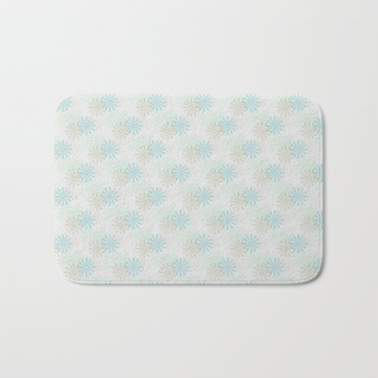 Flowers pattern motif Bath Mat