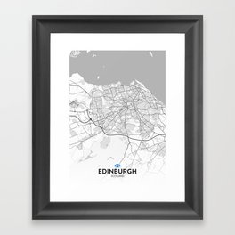 Edinburgh, Scotland - Light City Map Framed Art Print
