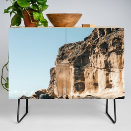 Mexico Photography - Tall Cliff By The Ocean Shore Credenza