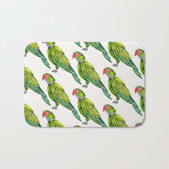 Perched Parrot – Green Palette Bath Mat