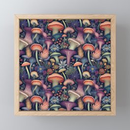 Vibrant Fungal Wonderland Framed Mini Art Print