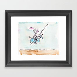 Atom Knight and Neutron Ride Out Framed Art Print