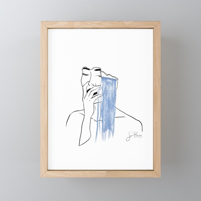 Broken Waterfall Framed Mini Art Print
