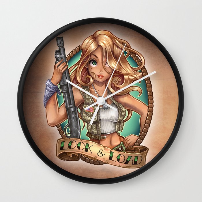 Lock Load Wall Clock By Timshumate Society6