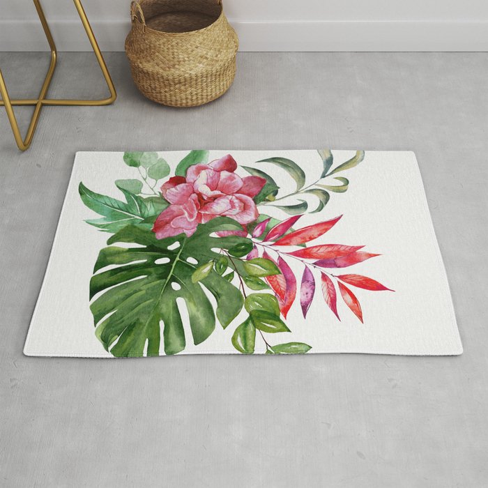 Flower and Leaves 1 Rug